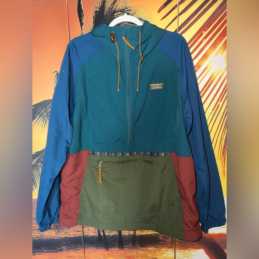 L.L. Bean Andorindack 3/4 Zip Hooded Jacket